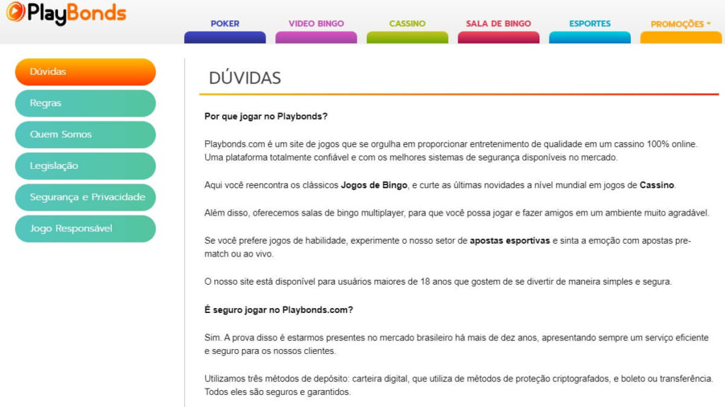 Central de Ajuda da Playbonds